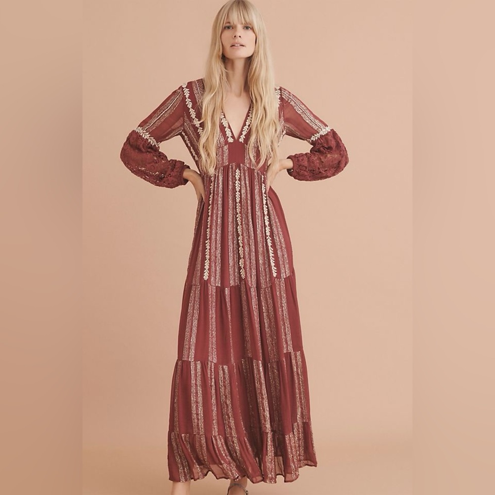 Anthropologie Verb Pallavi Singhee Embellished Dress Size 8